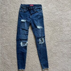 Guess Dark Blue Distressed Skinny Jeans